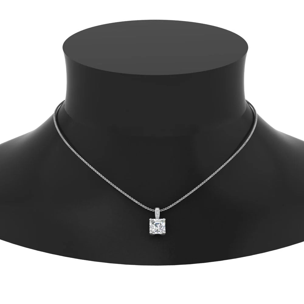 Enchanted Asscher Diamond Drop Pendant Necklace