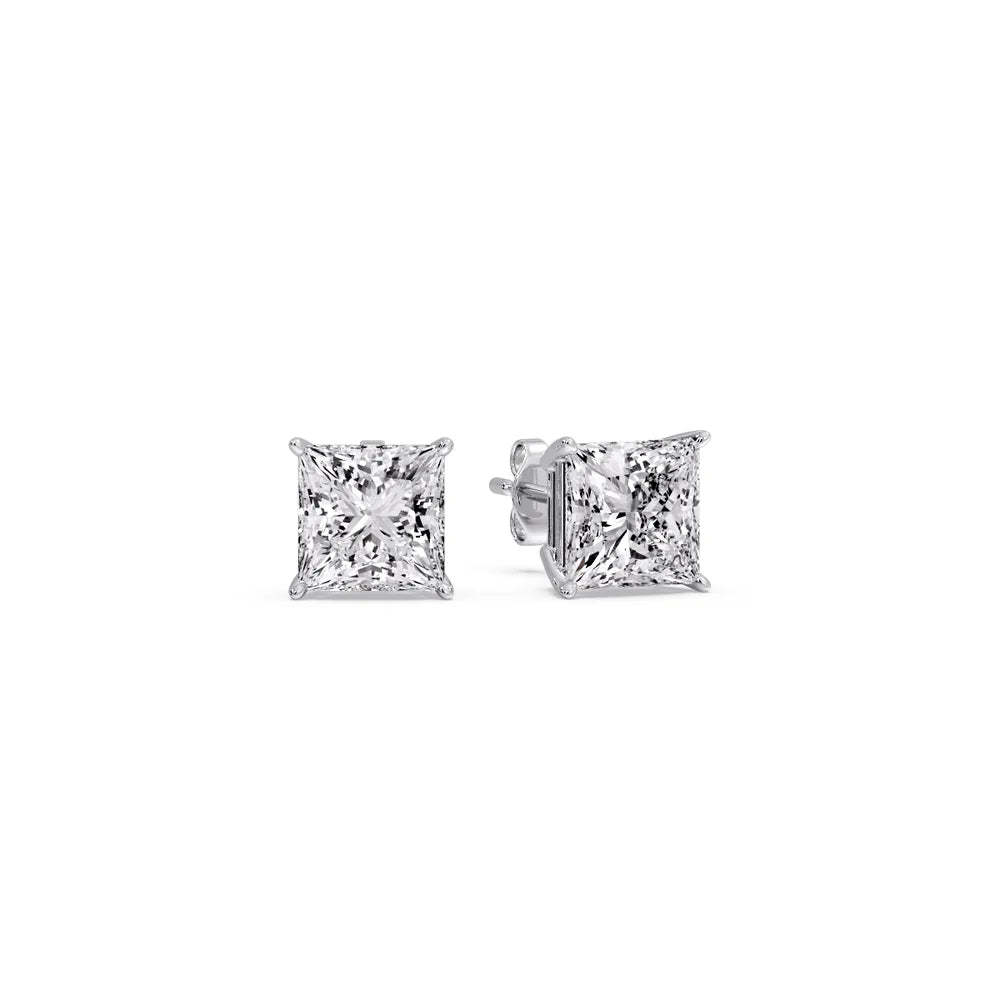 Princess Cut Diamond Stud Earring For Him And Her 1.5ct