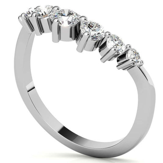 Wedding Band Curved Half Eternity Moissanite Diamond Ring