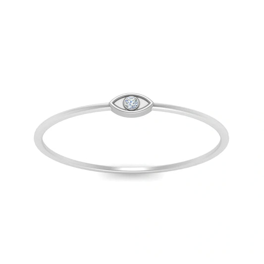 Wedding Band Evil Eye Moissanite Dainty Ring in His