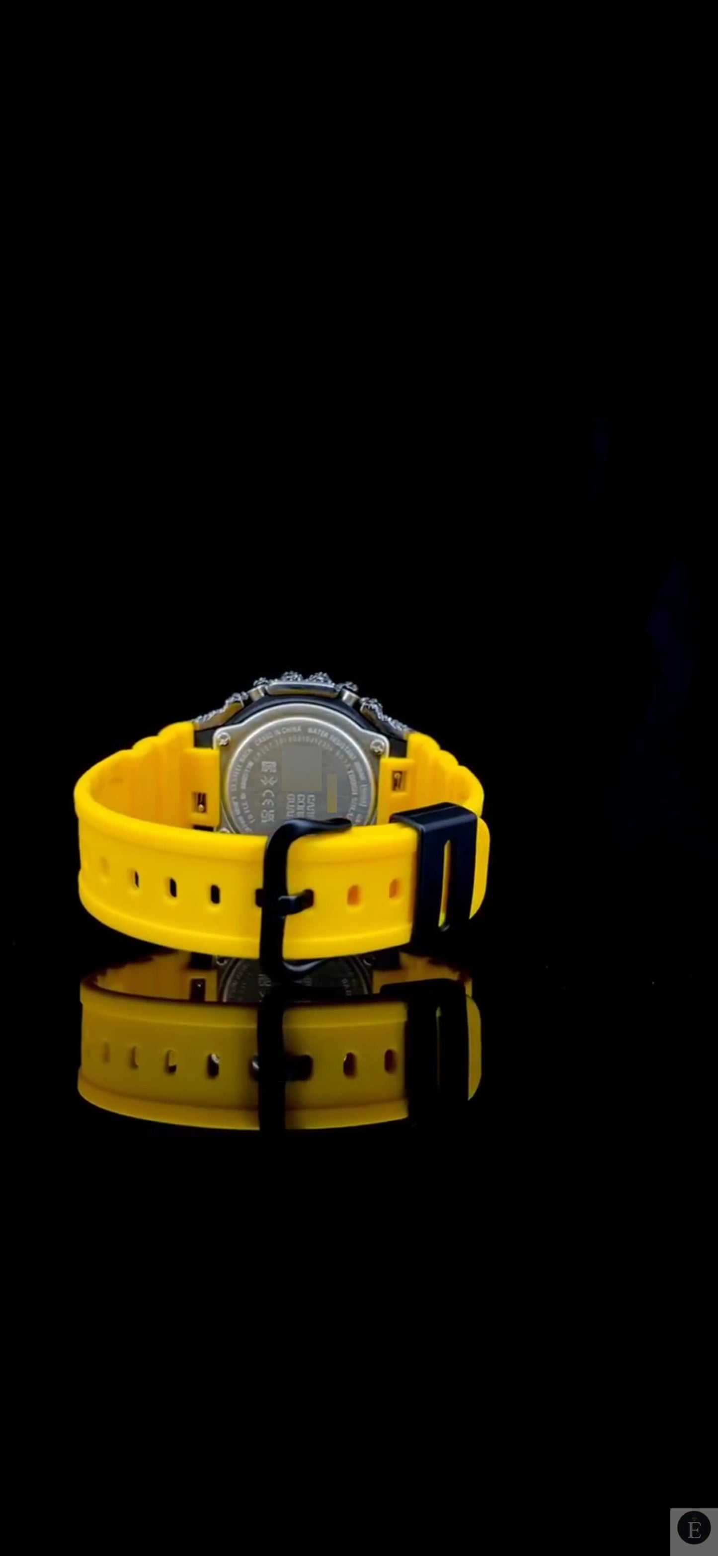 Moissanite Watch Iced Out Yellow Rubber Belt Sport Unisex
