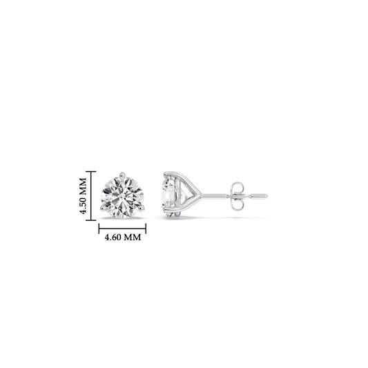 Round Cut Moissanite Martini Stud Earring For Unisex 0.50ct