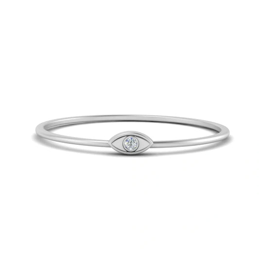 Wedding Band Evil Eye Moissanite Dainty Ring in His