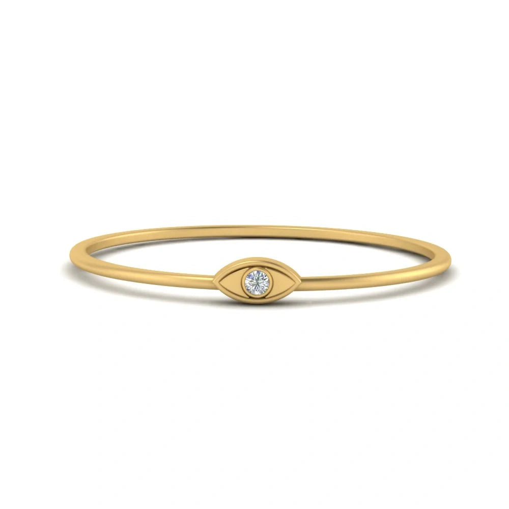 Wedding Band Evil Eye Moissanite Dainty Ring in His