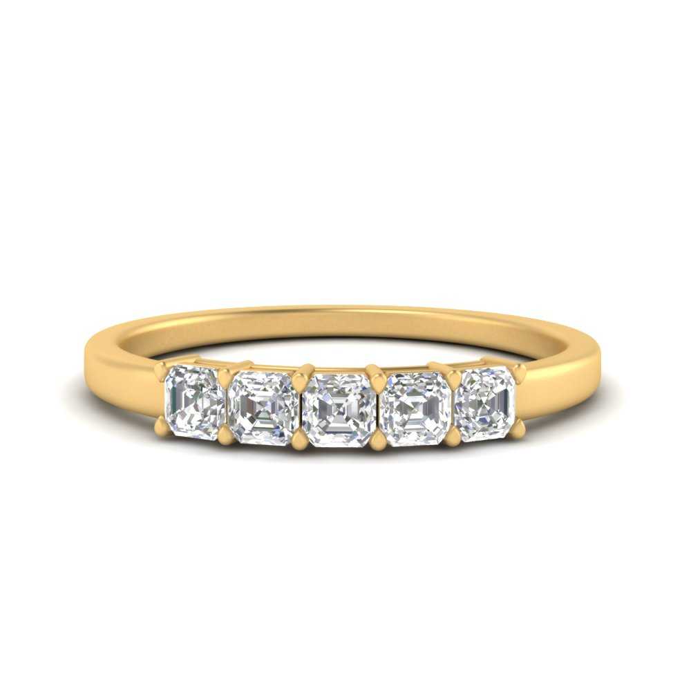 Eternity Wedding Band Asscher Cut Moissanite Ring For Her 0.50ct