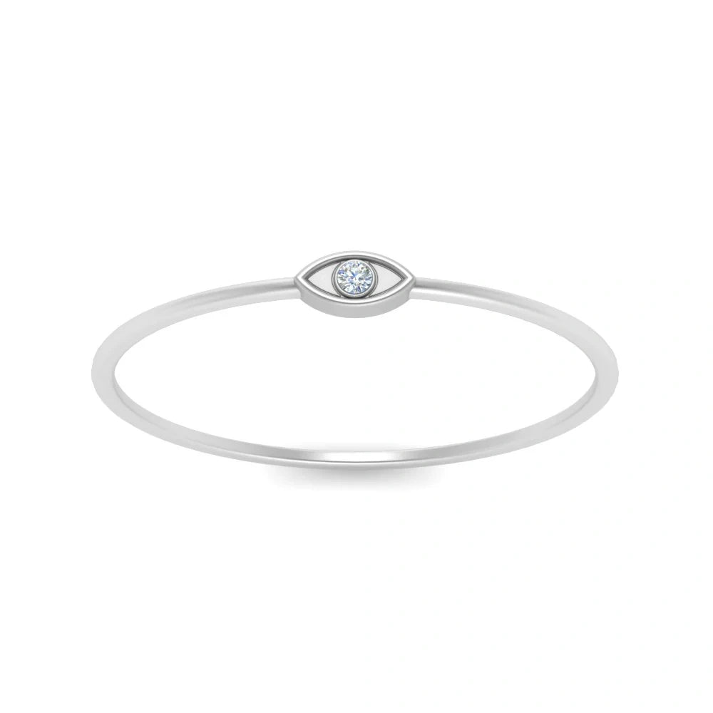Wedding Band Evil Eye Moissanite Dainty Ring in His