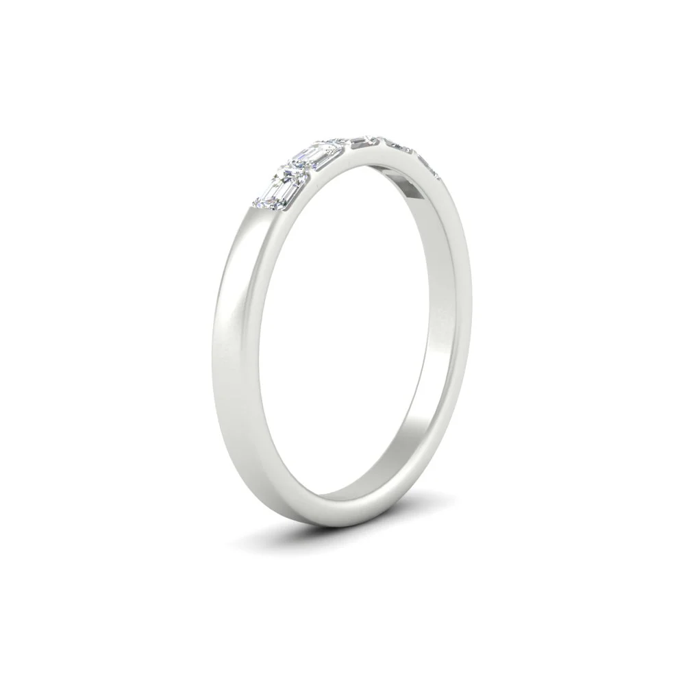 Wedding Band For Elegant Emerald Cut Moissanite Ring For Women