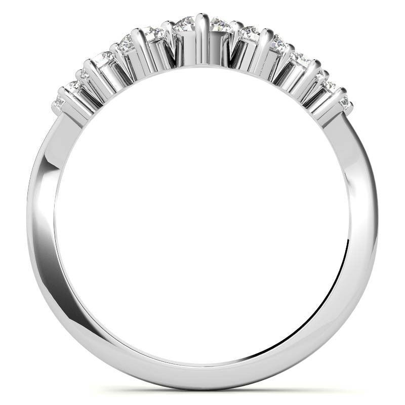 Wedding Band Curved Half Eternity Moissanite Diamond Ring