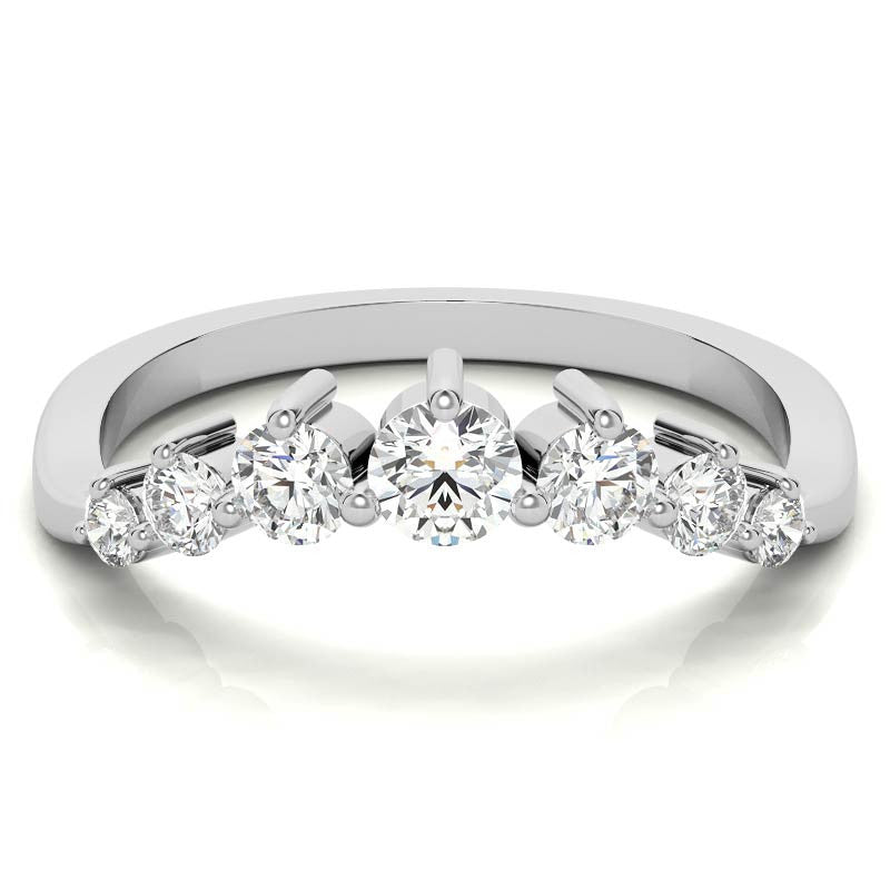 Wedding Band Curved Half Eternity Moissanite Diamond Ring