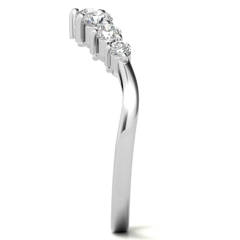 Wedding Band Curved Half Eternity Moissanite Diamond Ring