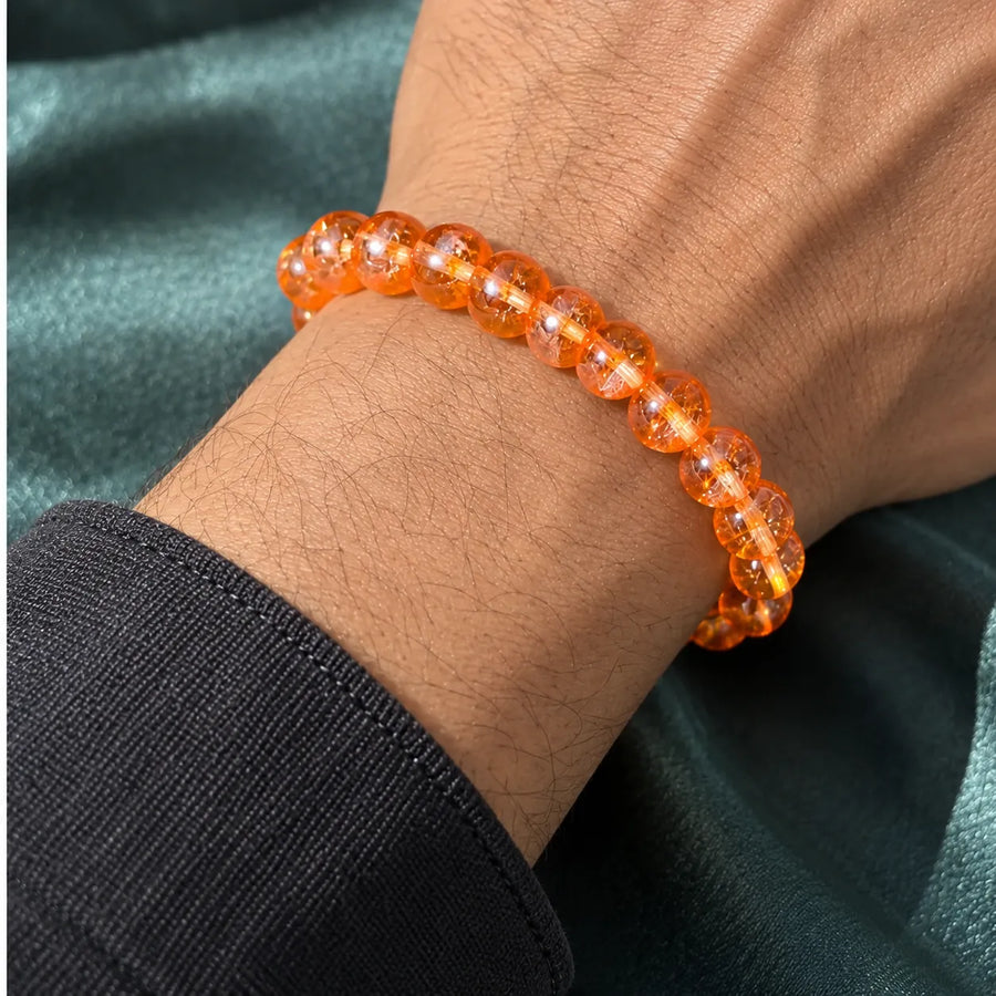 Bracelet For Crystal Golden Round Stone Stretch Beaded Catrine