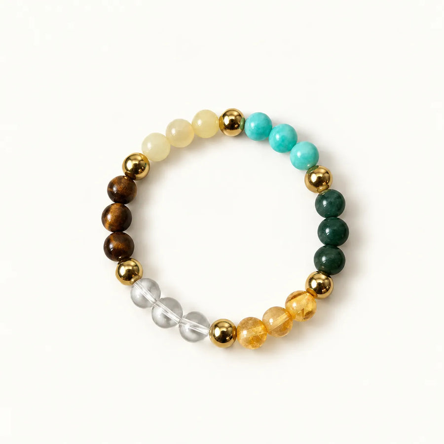 Bracelet For Seven Chakra Multi-Stone Meditation Beaded