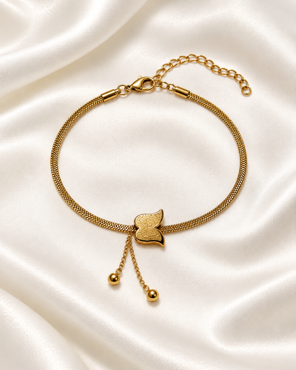 Bracelet In Butterfly Gold Charm Adjustable
