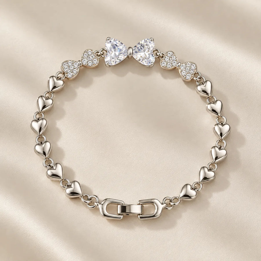 Double Heart Bracelet Crystal Beautiful For Women